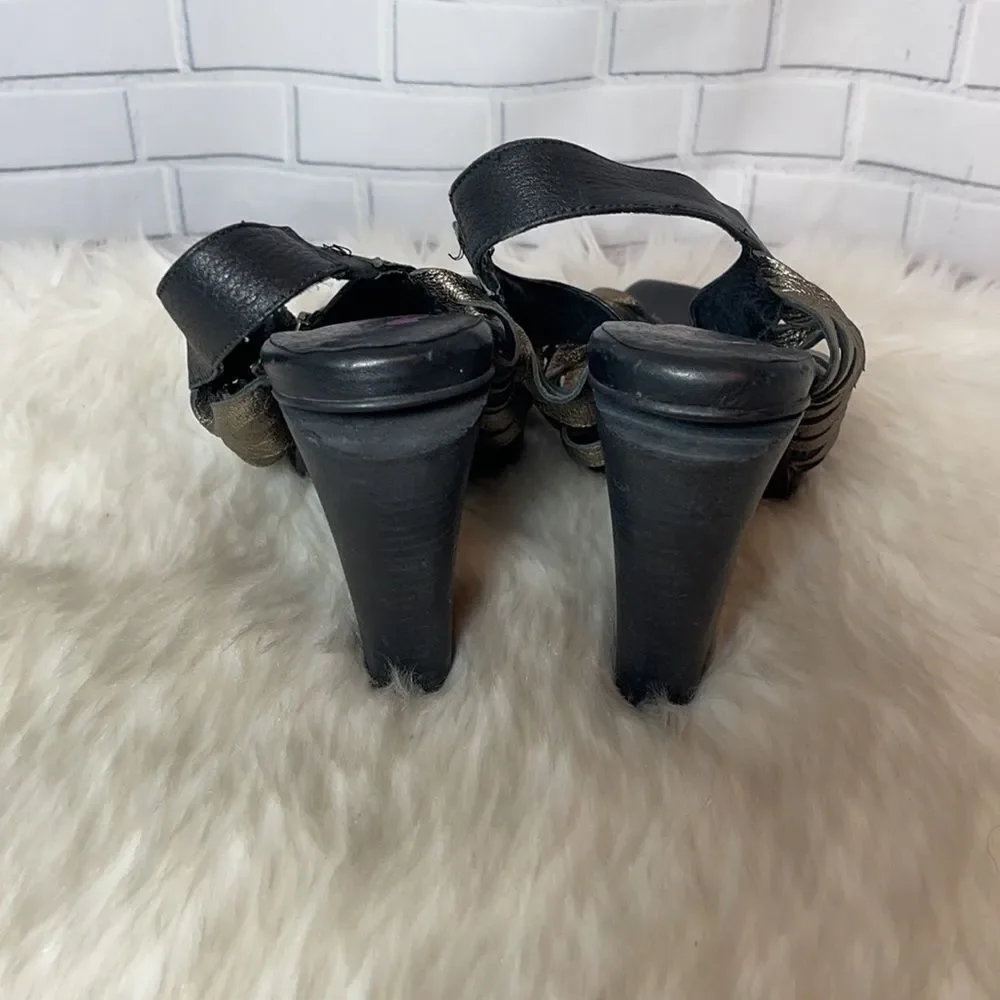 Anthro‎ Farylrobin Bronze Metallic Platforms Sz 11